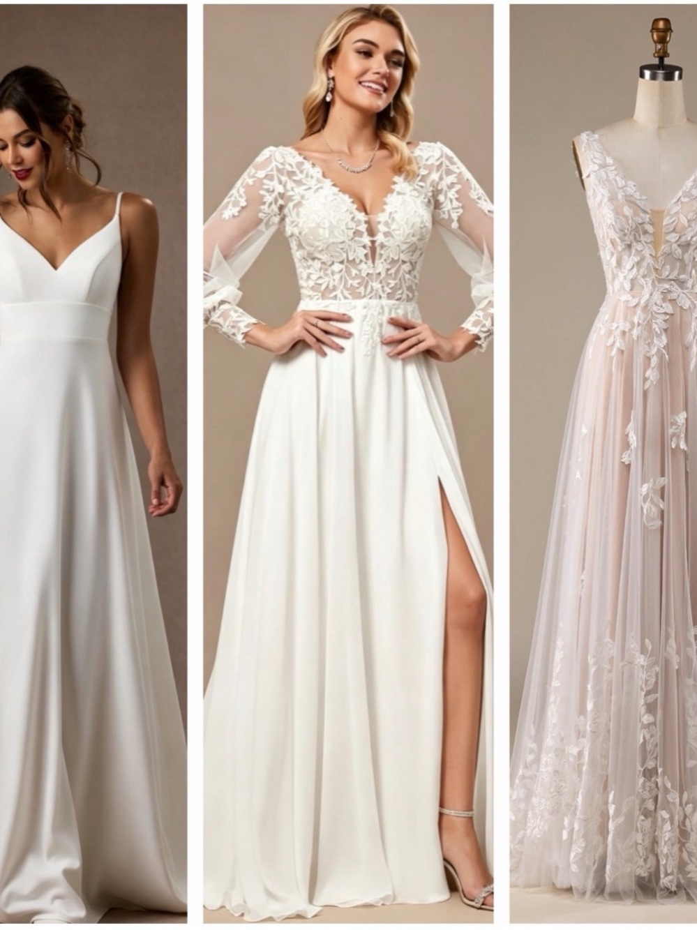 Elegant White Bridal A-Line Dress with Lace Bodice
